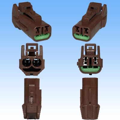 画像3: 矢崎総業 060型 62コネクタ Zタイプ 防水 2極 メスカプラー リテーナー付属 タイプ2 茶色