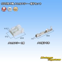 矢崎総業 025型 非防水 6極 メスカプラー・端子セット