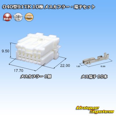 画像1: 矢崎総業 040型91TK 非防水 10極 メスカプラー・端子セット