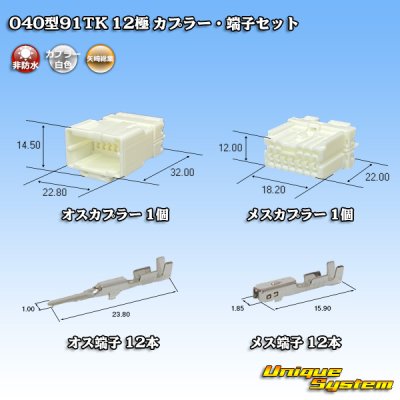 画像1: 矢崎総業 040型91TK 非防水 12極 カプラー・端子セット