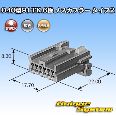 画像4: 矢崎総業 040型91TK 非防水 6極 メスカプラー タイプ2