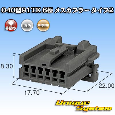 画像1: 矢崎総業 040型91TK 非防水 6極 メスカプラー タイプ2