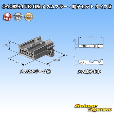画像5: 矢崎総業 040型91TK 非防水 6極 メスカプラー・端子セット タイプ2