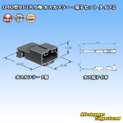 画像5: 矢崎総業 040型91TK 非防水 6極 オスカプラー・端子セット タイプ2