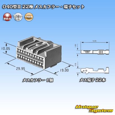 画像5: 矢崎総業 040型III 非防水 22極 メスカプラー・端子セット