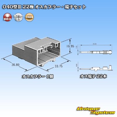 画像5: 矢崎総業 040型III 非防水 22極 オスカプラー・端子セット