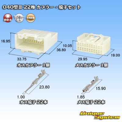 画像1: 矢崎総業 040型III 非防水 22極 カプラー・端子セット