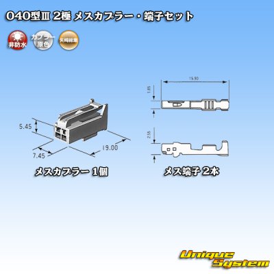 画像4: 矢崎総業 040型III 非防水 2極 メスカプラー・端子セット タイプ1