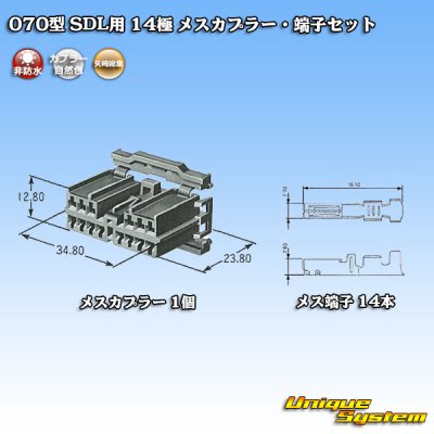 画像5: 矢崎総業 070型 SDL用 非防水 14極 メスカプラー・端子セット