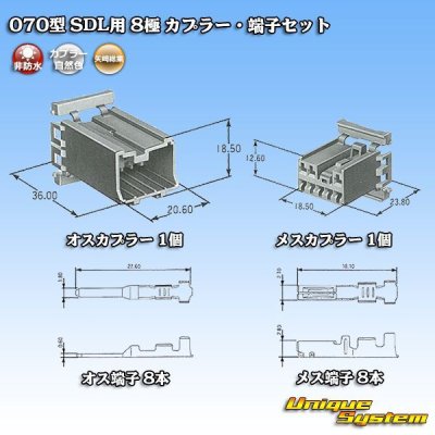 画像2: 矢崎総業 070型 SDL用 非防水 8極 カプラー・端子セット