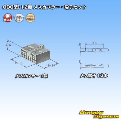 画像5: 矢崎総業 090型I 非防水 12極 メスカプラー・端子セット