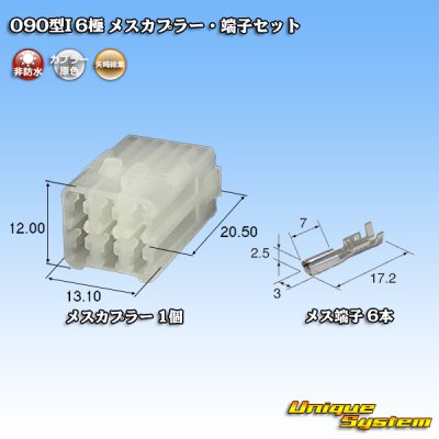 画像1: 矢崎総業 090型I 非防水 6極 メスカプラー・端子セット タイプ1