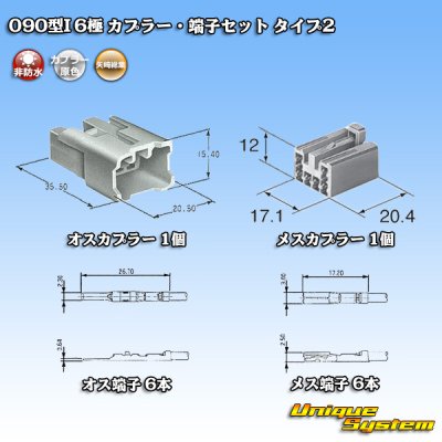画像8: 矢崎総業 090型I 非防水 6極 カプラー・端子セット タイプ2