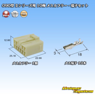 画像1: 矢崎総業 090型II 非防水 10極 メスカプラー・端子セット