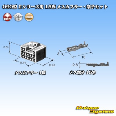 画像4: 矢崎総業 090型II 非防水 15極 メスカプラー・端子セット