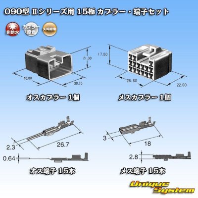 画像5: 矢崎総業 090型II 非防水 15極 カプラー・端子セット