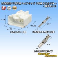 矢崎総業 090型II+187型 ハイブリッド 非防水 16極 オスカプラー・端子セット (090型II 12極+187型 4極)