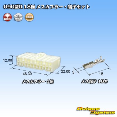 画像1: 矢崎総業 090型II 非防水 18極 メスカプラー・端子セット