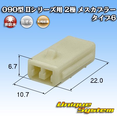 画像1: 矢崎総業 090型II 非防水 2極 メスカプラー タイプ6