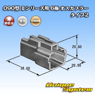 画像3: 矢崎総業 090型II 非防水 6極 オスカプラー タイプ2