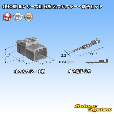 画像4: 矢崎総業 090型II 非防水 6極 オスカプラー・端子セット タイプ1