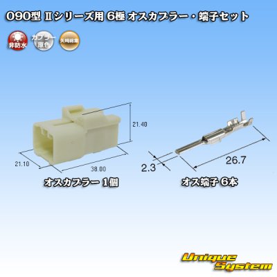 画像1: 矢崎総業 090型II 非防水 6極 オスカプラー・端子セット タイプ1