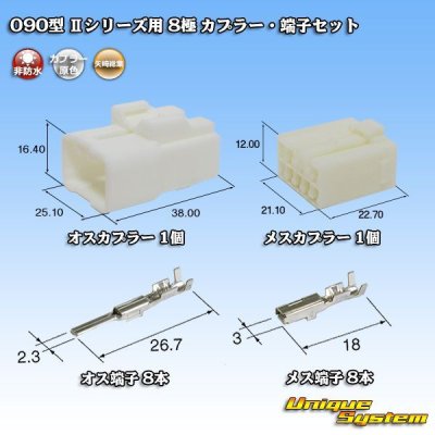 画像1: 矢崎総業 090型II 非防水 8極 カプラー・端子セット タイプ1