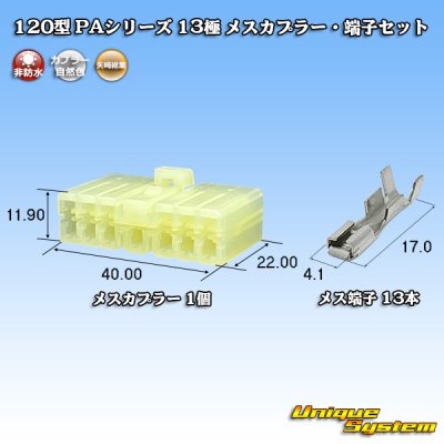 画像1: 矢崎総業 120型 PAシリーズ 非防水 13極 メスカプラー・端子セット