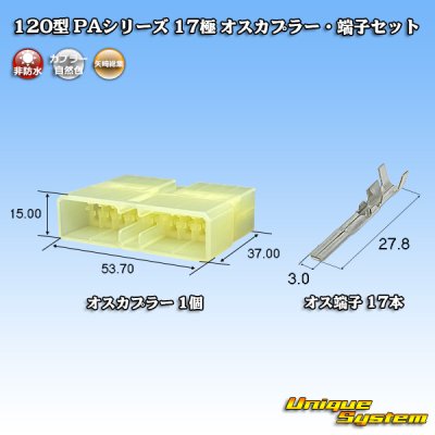 画像1: 矢崎総業 120型 PAシリーズ 非防水 17極 オスカプラー・端子セット