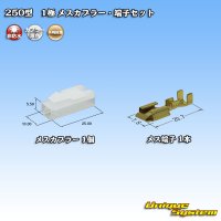矢崎総業 250型 CN(A) 非防水 1極 メスカプラー・端子セット