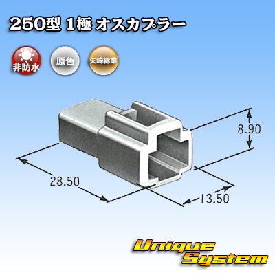 画像3: 矢崎総業 250型 CN(A) 非防水 1極 オスカプラー