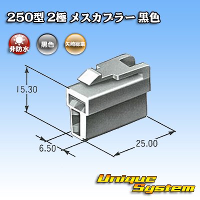画像3: 矢崎総業 250型 CN(A) 非防水 2極 メスカプラー 黒色