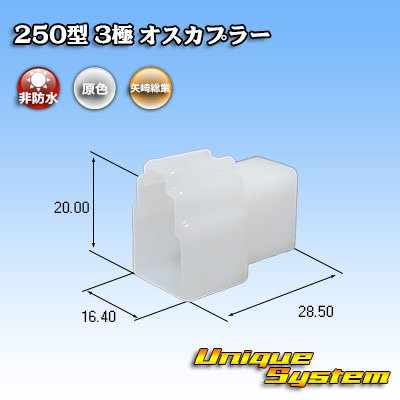 画像1: 矢崎総業 250型 CN(A) 非防水 3極 オスカプラー