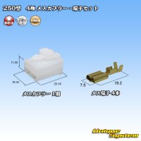 矢崎総業 250型 CN(A) 非防水 4極 メスカプラー・端子セット