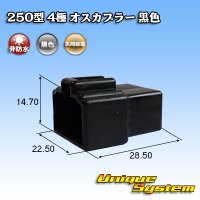 矢崎総業 250型 CN(A) 非防水 4極 オスカプラー 黒色