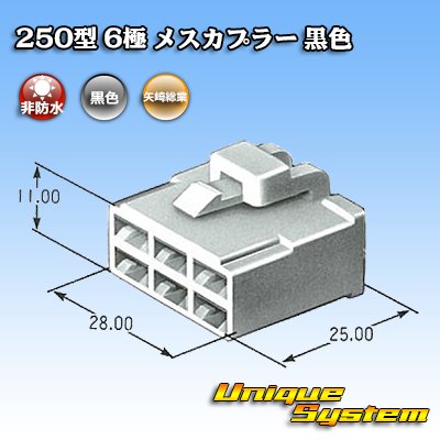 画像3: 矢崎総業 250型 CN(A) 非防水 6極 メスカプラー 黒色