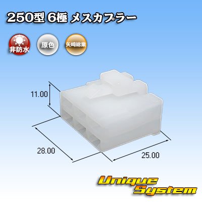 画像1: 矢崎総業 250型 CN(A) 非防水 6極 メスカプラー