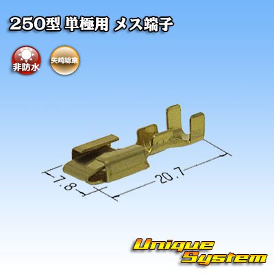 画像2: 矢崎総業 250型 単極用 非防水 メス端子