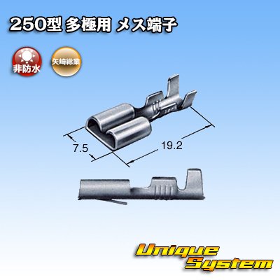 画像5: 矢崎総業 250型 ブスバー バスバー用 非防水 メス端子 サイズ：M(0.5-2.0mm2)