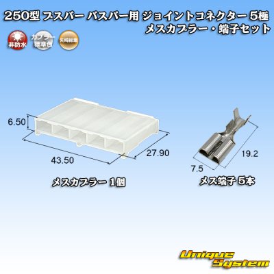 画像1: 矢崎総業 250型 ブスバー バスバー用 ジョイントコネクター 非防水 5極 メスカプラー・端子セット