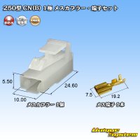 矢崎総業 250型 CN(B) 非防水 1極 メスカプラー・端子セット