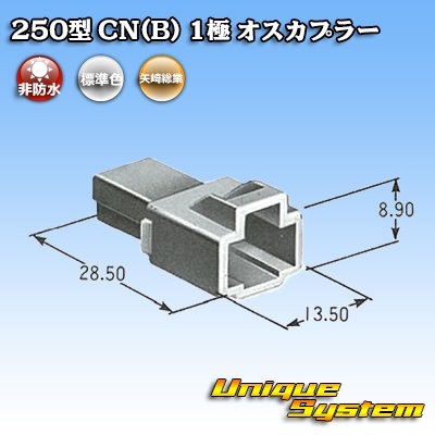 画像4: 矢崎総業 250型 CN(B) 非防水 1極 オスカプラー