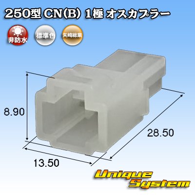 画像1: 矢崎総業 250型 CN(B) 非防水 1極 オスカプラー