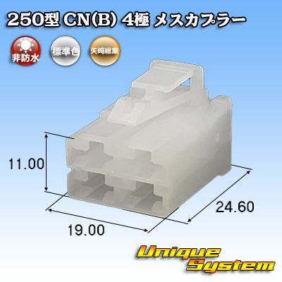 画像1: 矢崎総業 250型 CN(B) 非防水 4極 メスカプラー