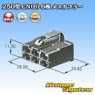 画像4: 矢崎総業 250型 CN(B) 非防水 6極 メスカプラー