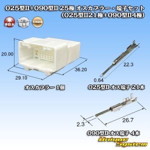 画像: 矢崎総業 025型II+090型II ハイブリッド 非防水 25極 オスカプラー・端子セット (025型II21極+090型II4極)