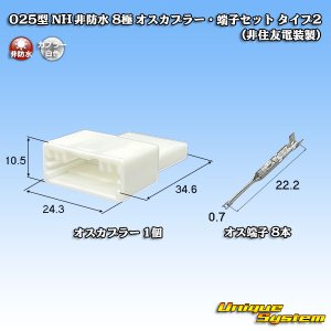 画像: 025型 NH 非防水 8極 オスカプラー・端子セット タイプ2 (非住友電装製)