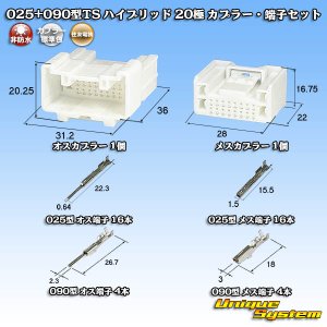 画像: 住友電装 025+090型TS ハイブリッド 非防水 20極 カプラー・端子セット (025型TS 16極+090型TS 4極)