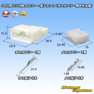 画像: 住友電装 040型 TS 非防水 8極 カプラー・端子セット (オスカプラー側非住友製)