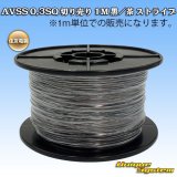 画像: 住友電装 AVSS 0.3SQ 切り売り 1M 黒/茶 ストライプ